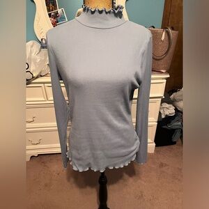 Blue turtle neck